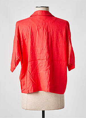 Chemisier tissage crêpe manches courtes orange ZILCH femme
