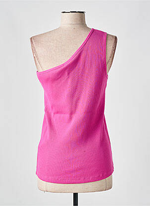 Débardeur tissage côtelé sans manche rose KAFFE femme