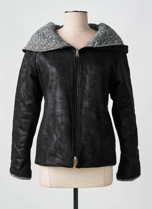 Veste casual tissage suedine noir LO! LES FILLES femme