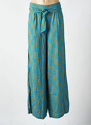 Pantalon large tissage popeline taille haute bleu ZILCH femme