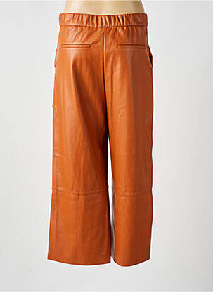Pantalon large fermeture zippée sous rabat boutonné taille haute orange MAITE BY LOLA CASADEMUNT femme