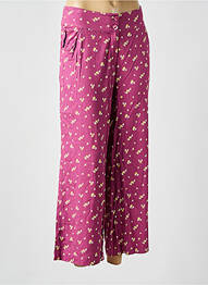 Pantalon large fermeture zippée sous rabat boutonné violet ZILCH femme