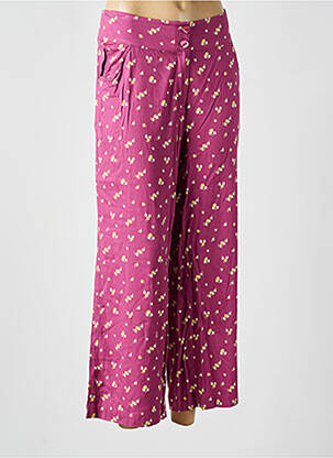 Pantalon large fermeture zippée sous rabat boutonné violet ZILCH femme