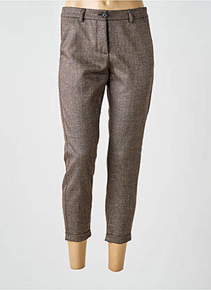Pantalon 7/8 stretch taille normale marron IMPERIAL femme