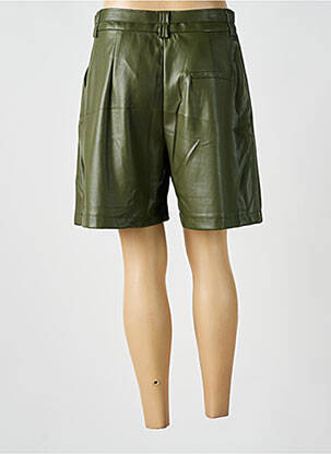 Short tissage simili-cuir taille haute vert IMPERIAL femme