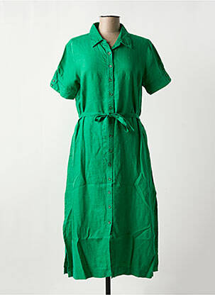 Robe longue manches courtes manches courtes vert ZILCH femme