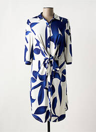 Robe mi-longue manches 3/4 manches 3/4 bleu K-DESIGN femme