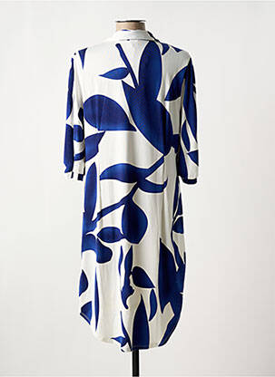 Robe mi-longue manches 3/4 manches 3/4 bleu K-DESIGN femme
