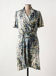 Robe mi-longue manches courtes manches courtes beige K-DESIGN femme
