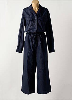 Combi-pantalon fermeture boutonnée sur le devant manches longues bleu KAFFE femme