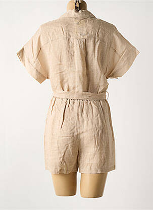 Combishort tissage crêpe manches courtes beige THE KORNER femme