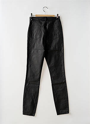 Pantalon slim tissage enduit taille haute noir BROADWAY femme