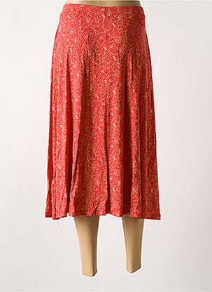 Jupe mi-longue coupe évasée orange ZILCH femme