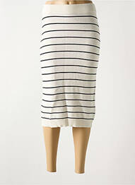 Jupe mi-longue coupe droite beige CREAM femme