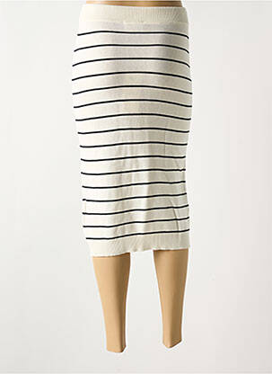 Jupe mi-longue coupe droite beige CREAM femme