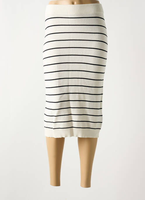 Jupe mi-longue coupe droite beige CREAM femme