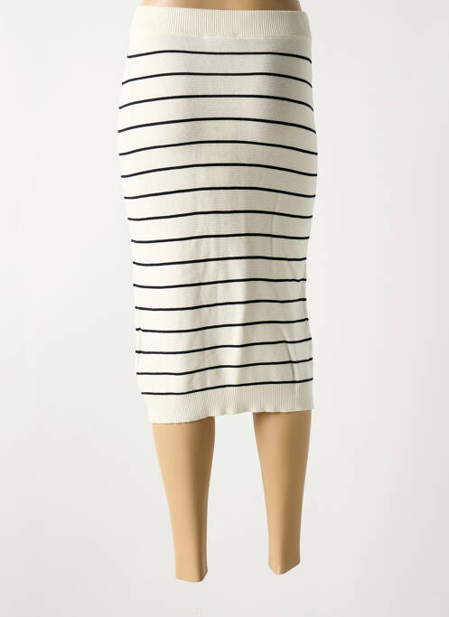 Jupe mi-longue coupe droite beige CREAM femme