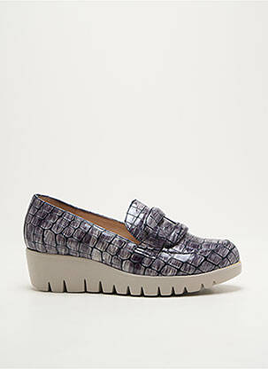 Mocassins tissage vernis talon de 4 à 6cm bleu WONDERS femme