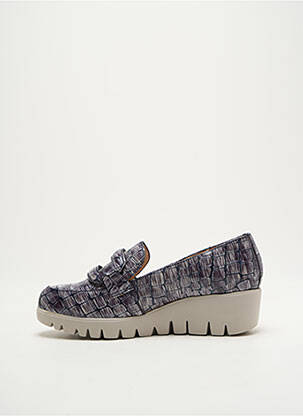 Mocassins tissage vernis talon de 4 à 6cm bleu WONDERS femme