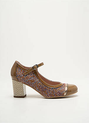 Escarpins matière lisse talon de 4 à 6cm marron DORKING femme