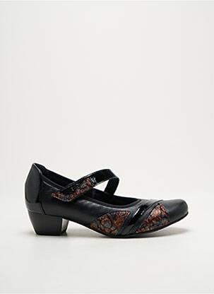 Ballerines fermeture scratch talon de 4 à 6cm noir INEA femme