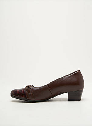 Escarpins tissage satiné talon de 4 à 6cm marron ARA femme