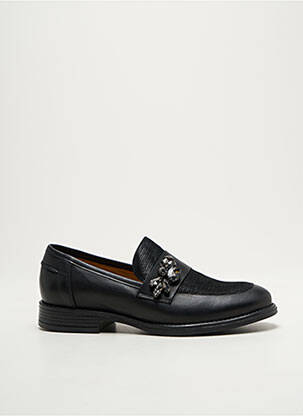 Mocassins tissage satiné talon plat jusqu'à 3cm noir SMANN femme