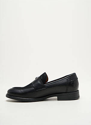Mocassins tissage satiné talon plat jusqu'à 3cm noir SMANN femme