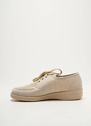 Chaussons/pantoufles fermeture lacets talon plat jusqu'à 3cm beige LA VAGUE femme