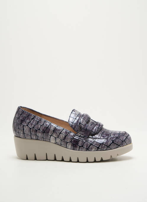 Mocassins tissage vernis talon de 4 à 6cm bleu WONDERS femme