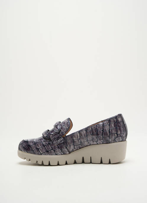 Mocassins tissage vernis talon de 4 à 6cm bleu WONDERS femme