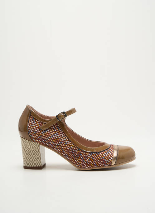Escarpins matière lisse talon de 4 à 6cm marron DORKING femme