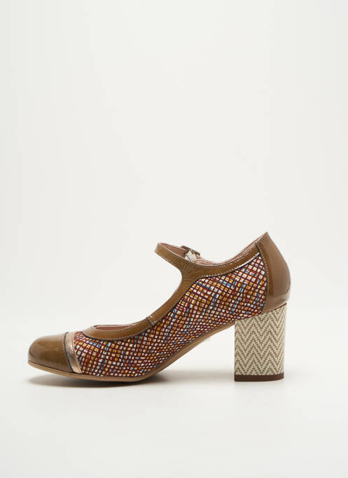 Escarpins matière lisse talon de 4 à 6cm marron DORKING femme