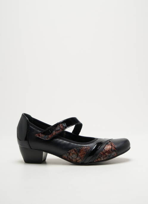 Ballerines fermeture scratch talon de 4 à 6cm noir INEA femme