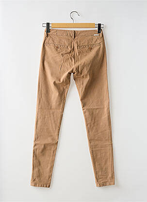 Pantalon chino tissage popeline taille normale marron REIKO femme