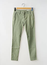 Pantalon chino tissage popeline taille normale vert REIKO femme