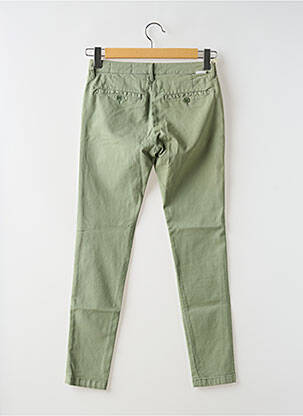 Pantalon chino tissage popeline taille normale vert REIKO femme