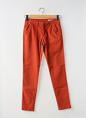 Pantalon chino tissage popeline taille normale orange REIKO femme