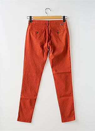 Pantalon chino tissage popeline taille normale orange REIKO femme
