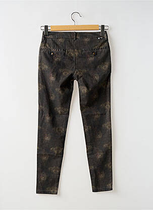 Pantalon 7/8 fermeture zippée sous rabat boutonné taille basse noir REIKO femme