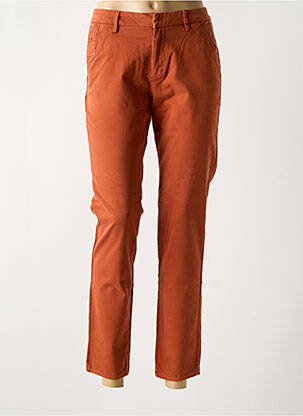 Pantalon chino tissage popeline taille normale orange REIKO femme