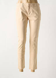 Pantalon chino tissage popeline taille normale beige REIKO femme
