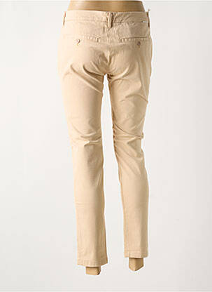 Pantalon chino tissage popeline taille normale beige REIKO femme