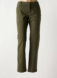Pantalon chino tissage popeline taille normale vert REIKO femme