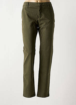 Pantalon chino tissage popeline taille normale vert REIKO femme