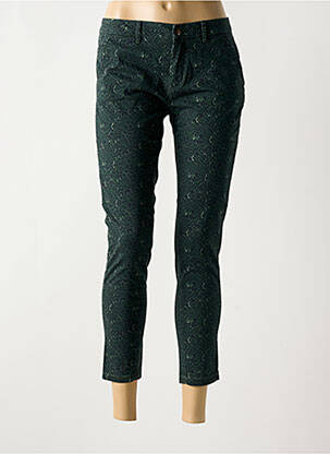 Pantalon chino tissage popeline taille normale vert REIKO femme