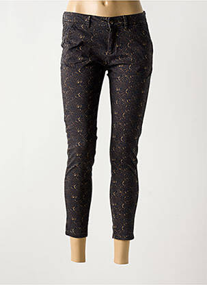 Pantalon chino tissage popeline taille normale marron REIKO femme