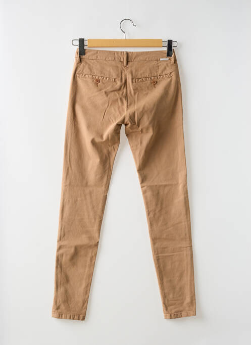 Pantalon chino tissage popeline taille normale marron REIKO femme