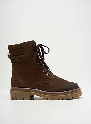 Bottines/boots tissage satiné talon de 4 à 6cm marron MARCO TOZZI femme