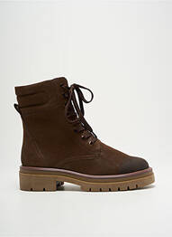 Bottines/boots tissage satiné talon de 4 à 6cm marron MARCO TOZZI femme